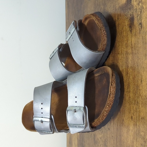 Birkenstock Shoes - Birkenstock Arizona Birko-Flor grey women shoes size 8